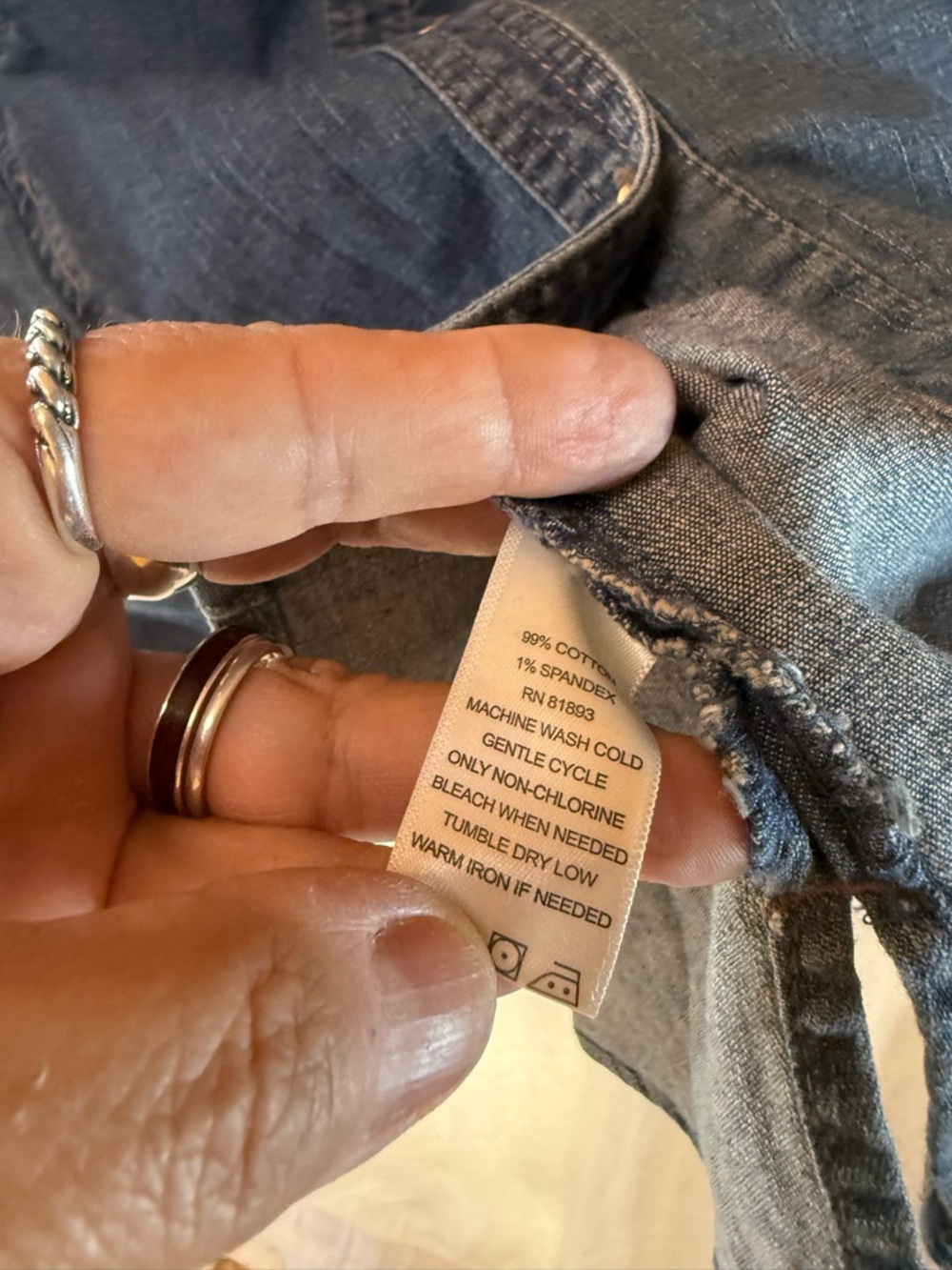 d&co. Denim Button-Front Tunic Shirt Jacket - Picture 4 of 11